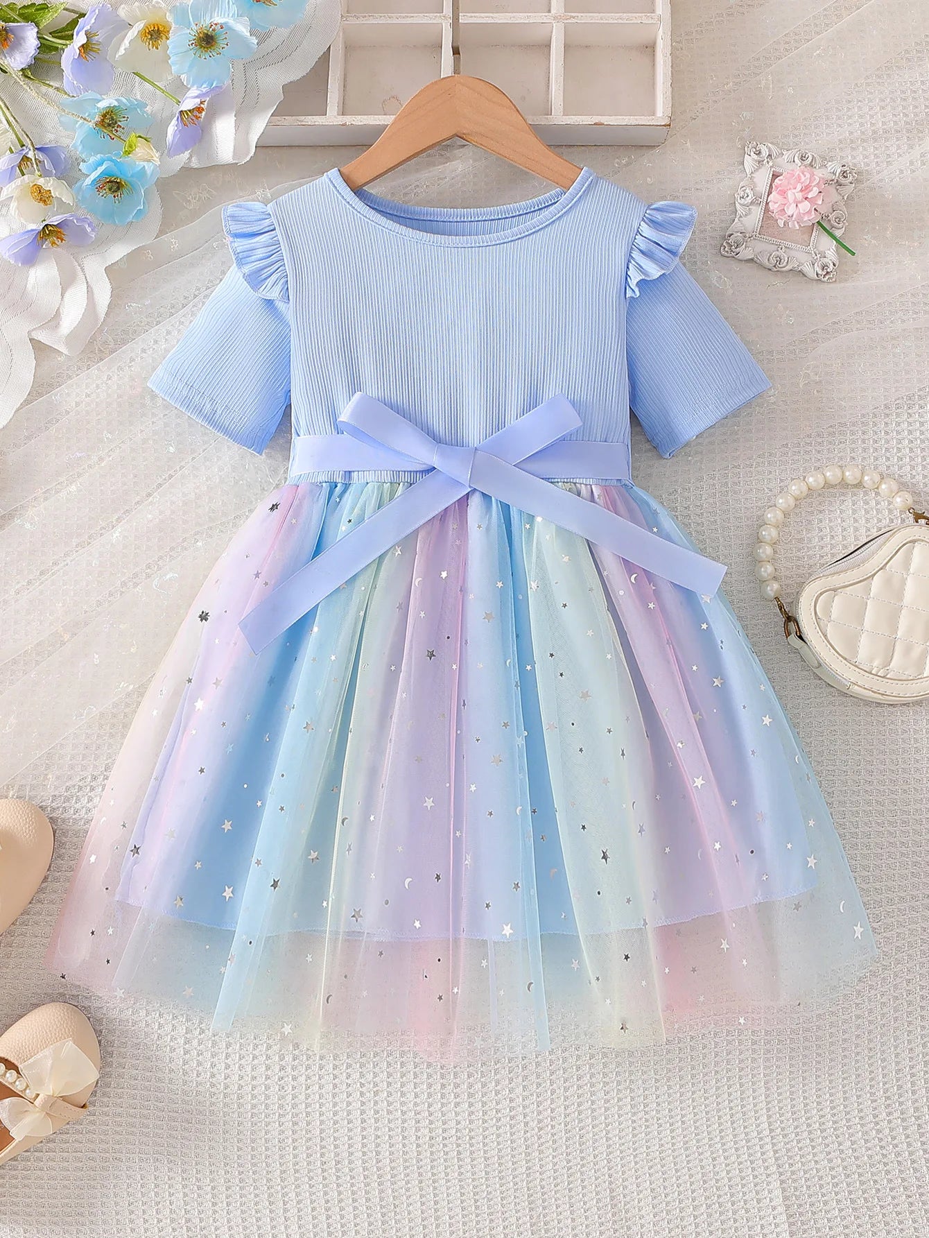 Korean Style Polka-dot Summer Dresses for Girls Cute Layered Sleeveless Casual Baby Kids Dress Baby Girls Clothes