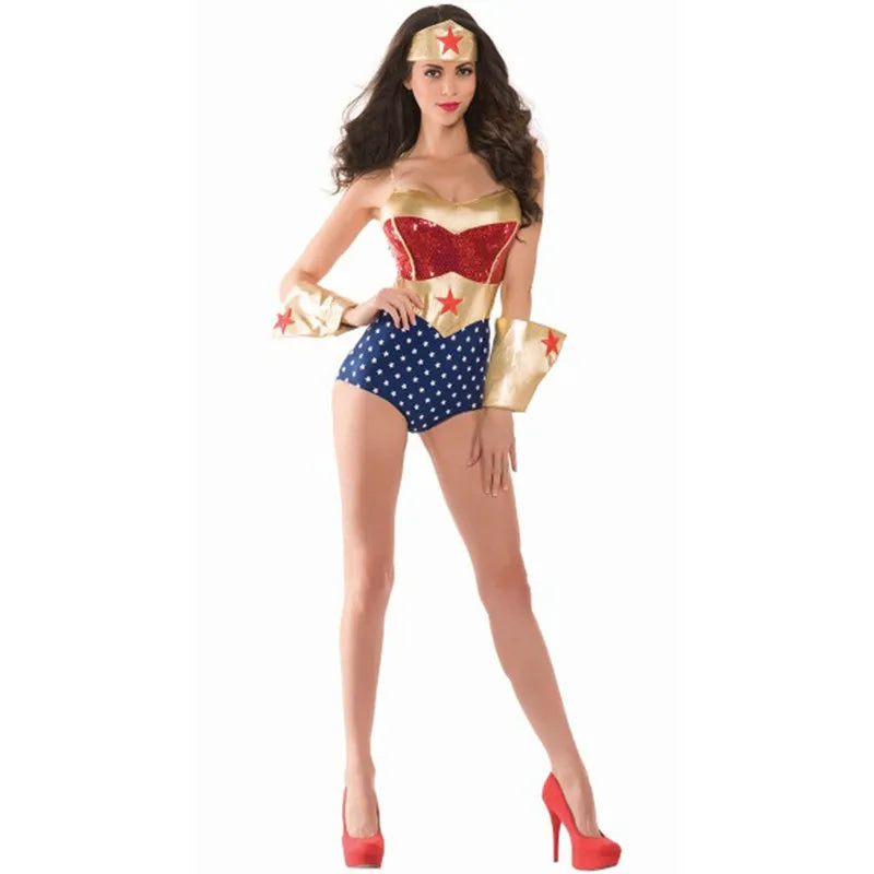 Halloween Sexy Woman Wonderful Super Wonder Costume Superhero Women Supergirl Hen Party Fantasia Cosplay Fancy Dress