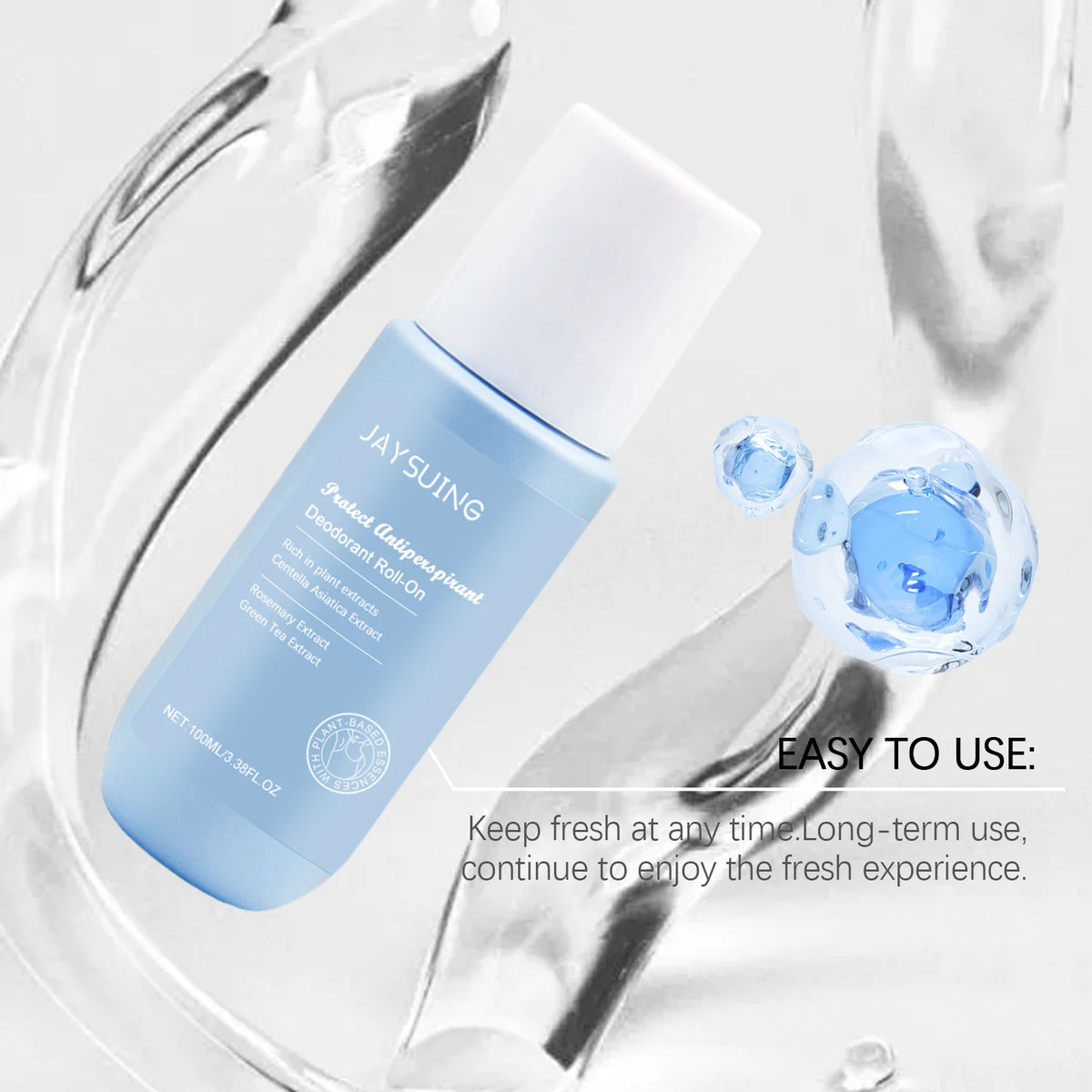 Body Deodorant Roll-On Green Tea Anti-Perspirant Reduce Armpit Sweat Remove Odor Refreshing Moisturizing Lasting Aroma Skin Care