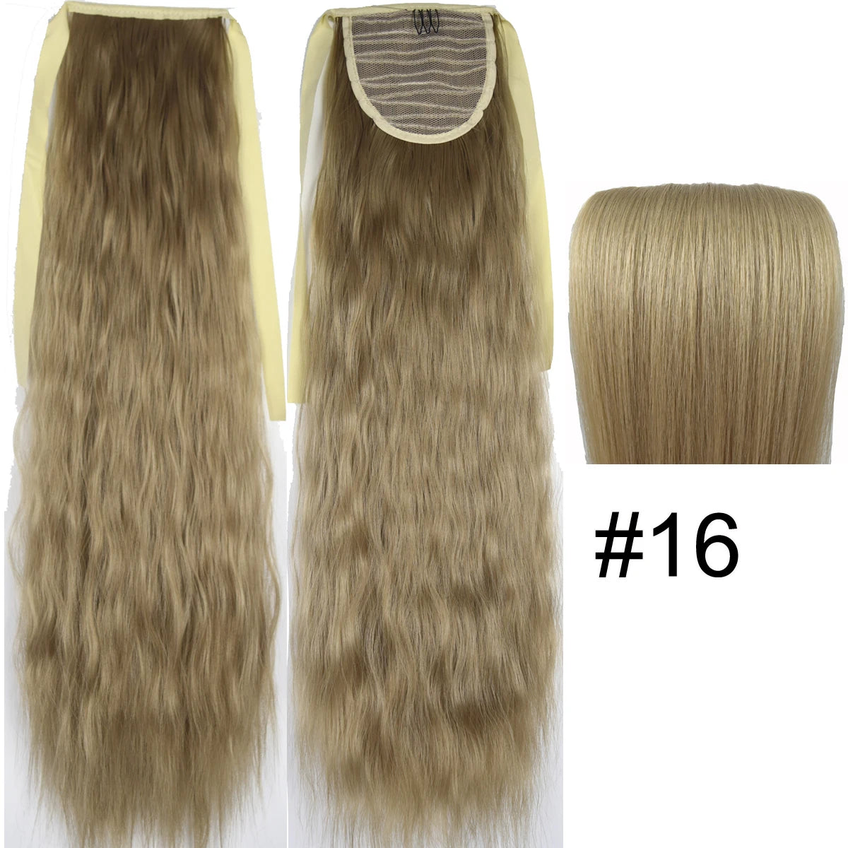 TOPREETY Synthetic Fiber Heat Resistant Kinky Ribbon Ponytail Extensions 3007