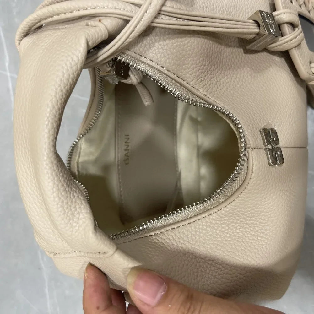 Luxury Mini Hobo Bag Women Vintage Leather Handbag Detachable Strap Commute Shoulder Purse Y2K Fashion Designer Crossbody Bag