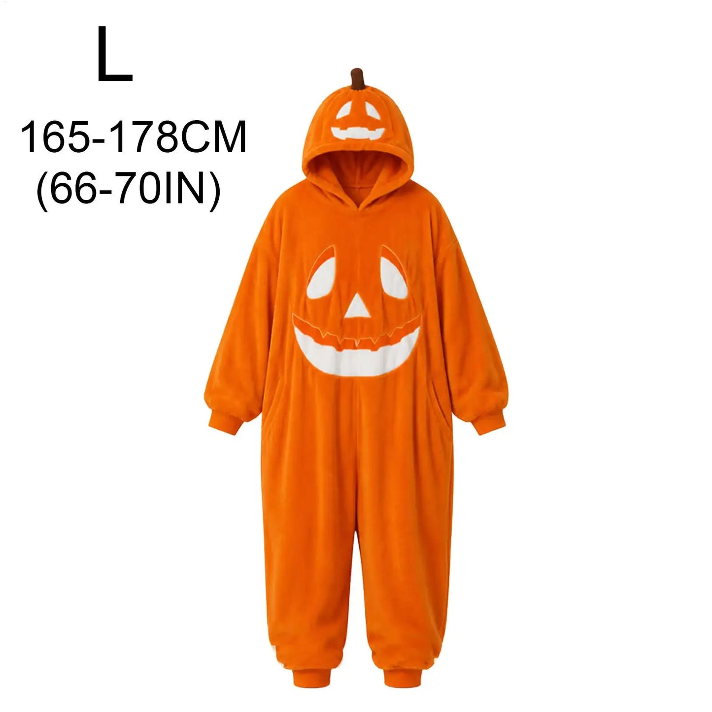 Halloween Pumpkin Costume Soft Breathable Hooded Jumpsuit Halloween Pumpkin Hooded Jumpsuit For Cosplay Concert Party Home