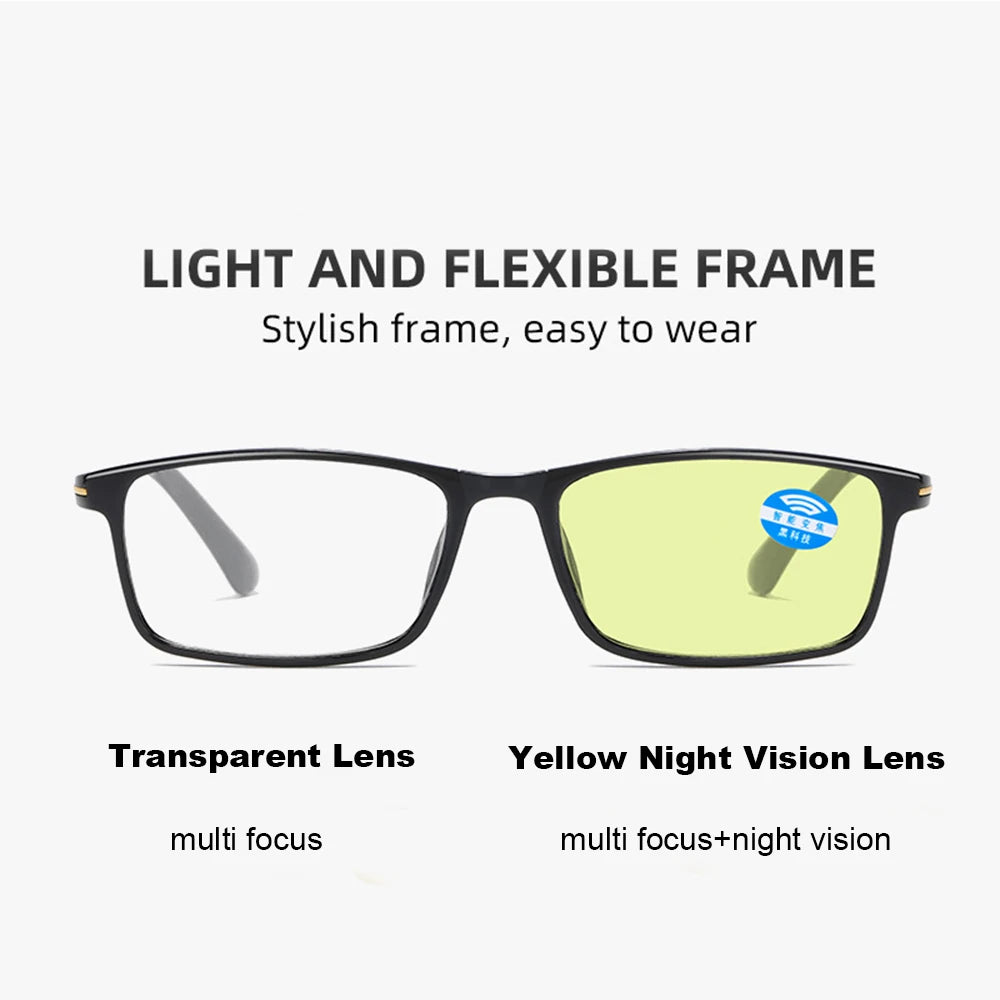 Smart Automatic Zoom Eyeglasses Anti-Blue Light Reading Glasses Men Women Optical Spectacle Intelligent zoom+1.0 to+6.0 Eyeglass