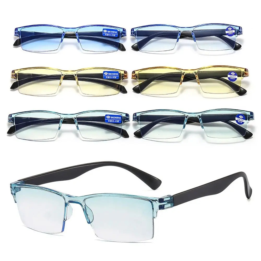 Smart Automatic Zoom Eyeglasses Anti-Blue Light Reading Glasses Men Women Square Frameless Optical Spectacle Computer Eyewear