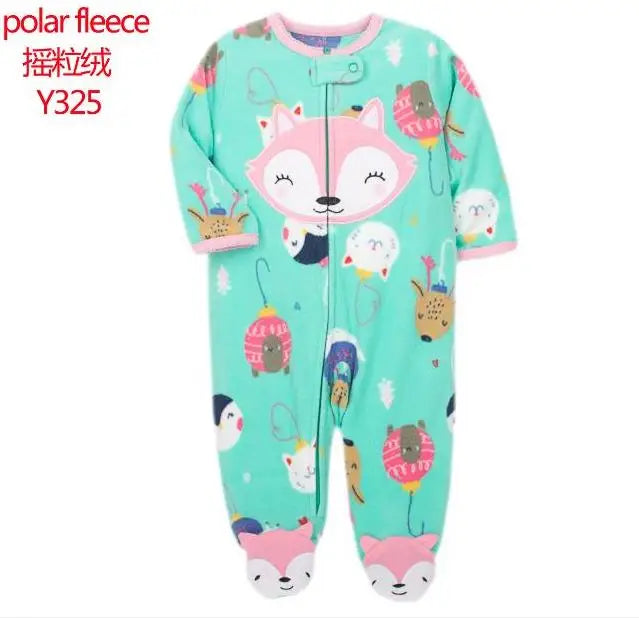 New Hot Polar Fleece Pajamas Baby Winter Romper Cover All Jumpsuits Newborn Boys Clothing Little Girl Fall Clothes Toddler 0-12M