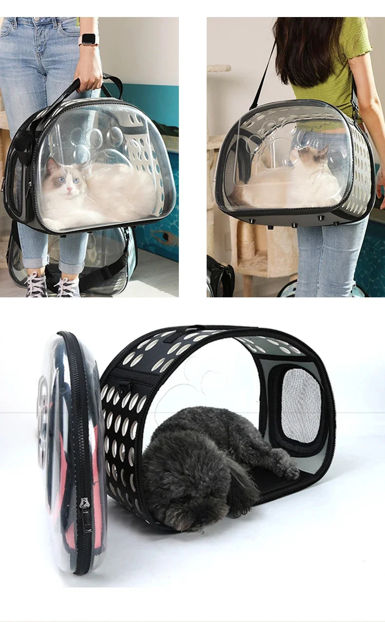 Cat Carrier Bag Outdoor Pet Shoulder bag Pet Dogs Cats Portable Breathable Collapsible Travel Cat Carrier Bag small dog