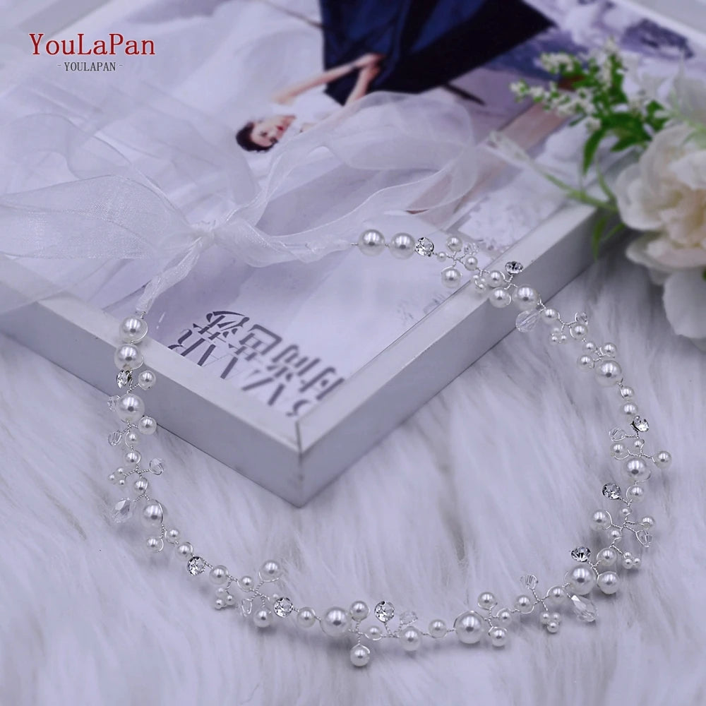 YouLaPan Wedding Rhinestone Sash Belts Pearls Crystal Belt For Girls Bridal Dress Accessories Woman Party Dress Waist Sash SH55
