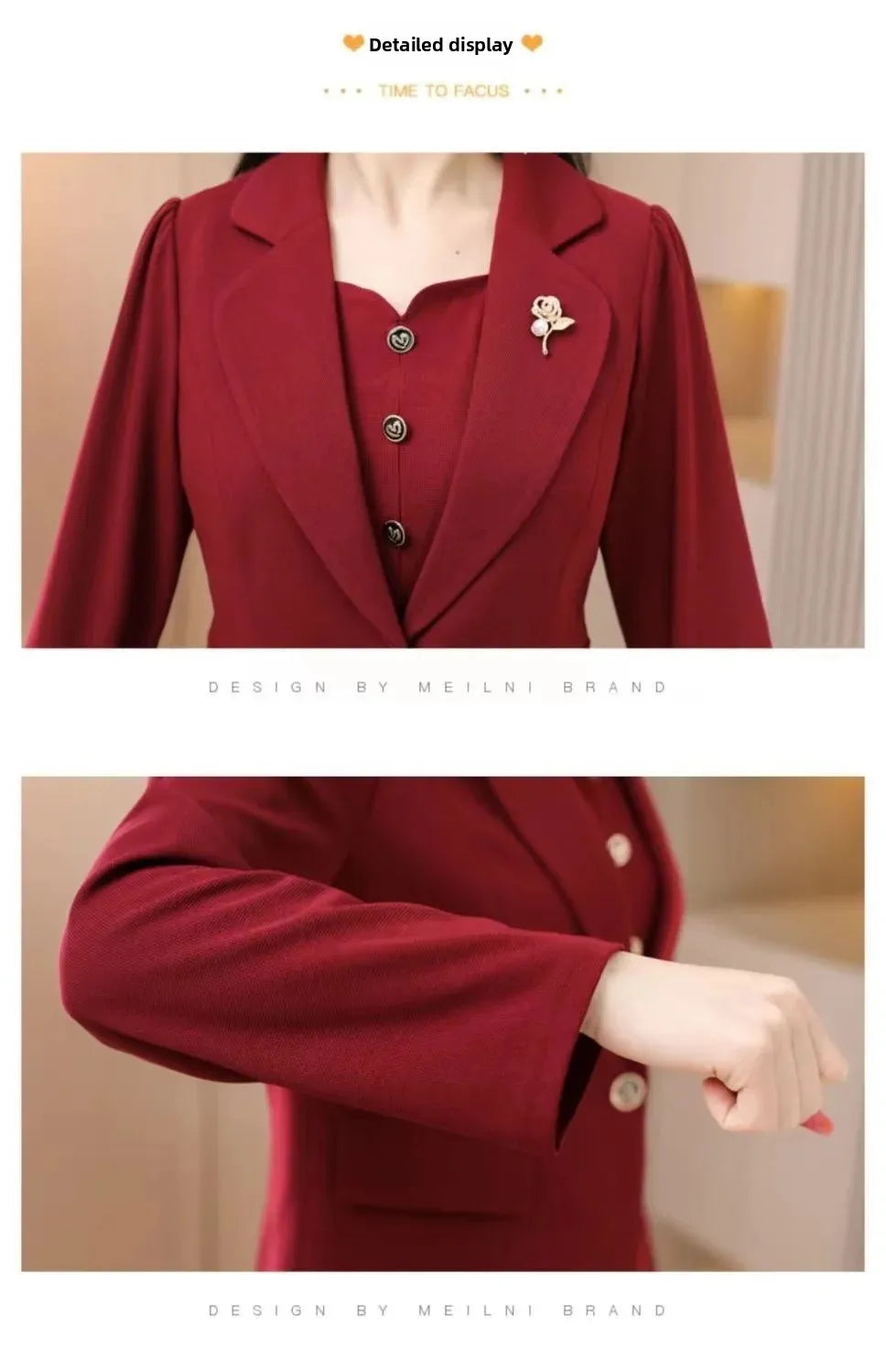 Elegant Slimming Autumn Winter Wedding Dress Set Long Ankle Length Cocktail Dresses with Suit Jacket for Wedding Banquet