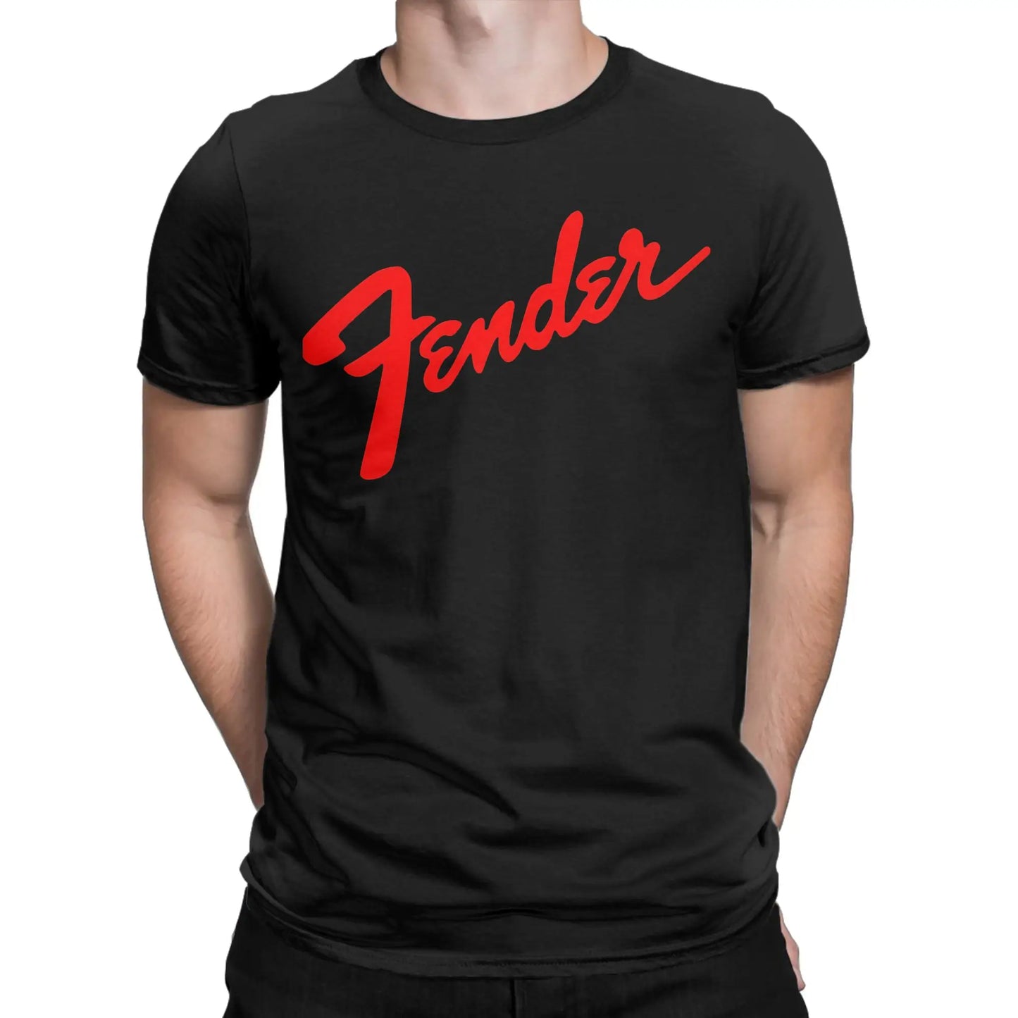 Fender Jimi Hendrix Electric Guitar T-Shirt Beach 100% Cotton T-Shirts For Adult Casual Tee Shirt Short Sleeve Y2K Funny Clothes