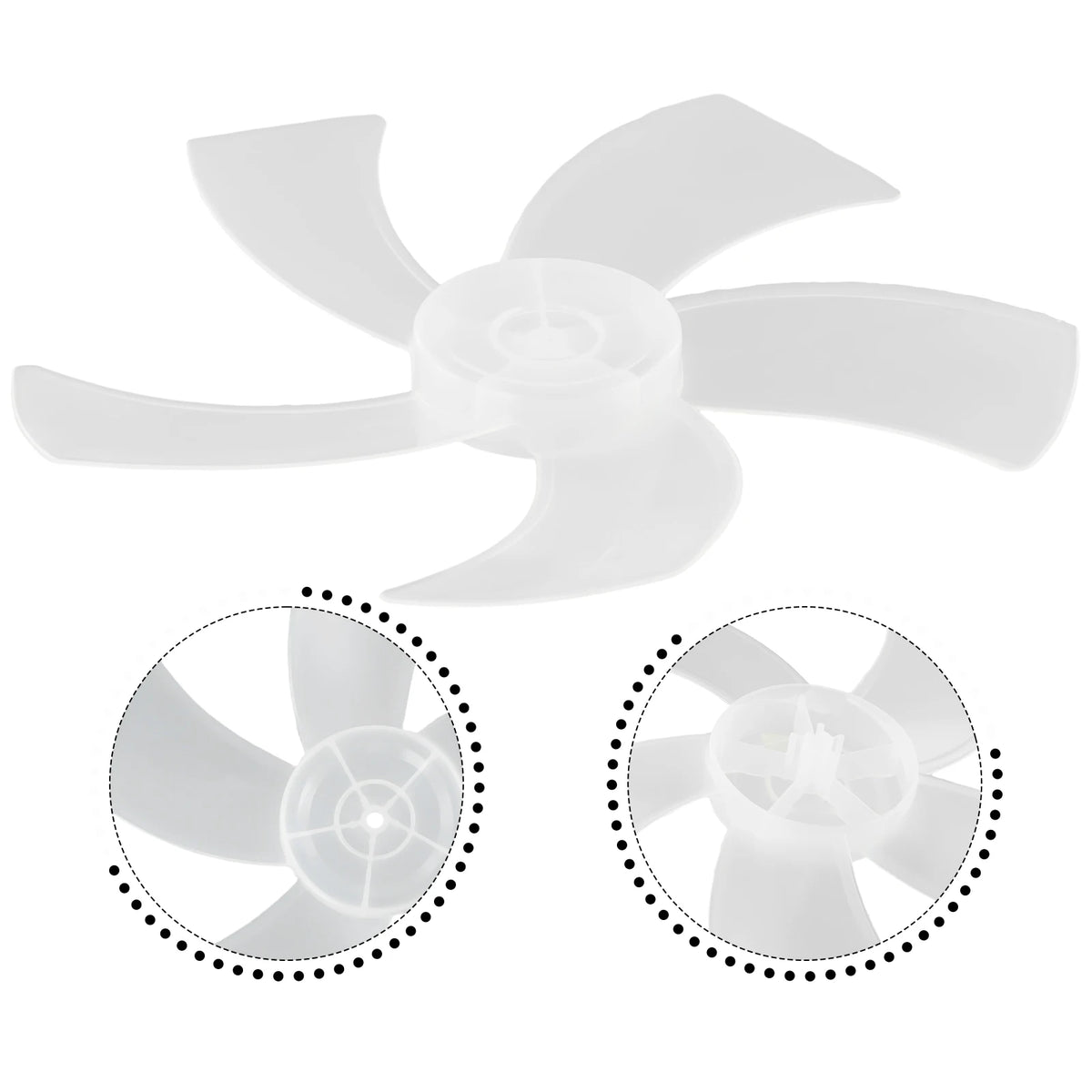 Replacement Fan Blade for 16 Inch Household Stand or Desk Fans 5 Leaves Plastic Blade with Nut Cover Offering Use