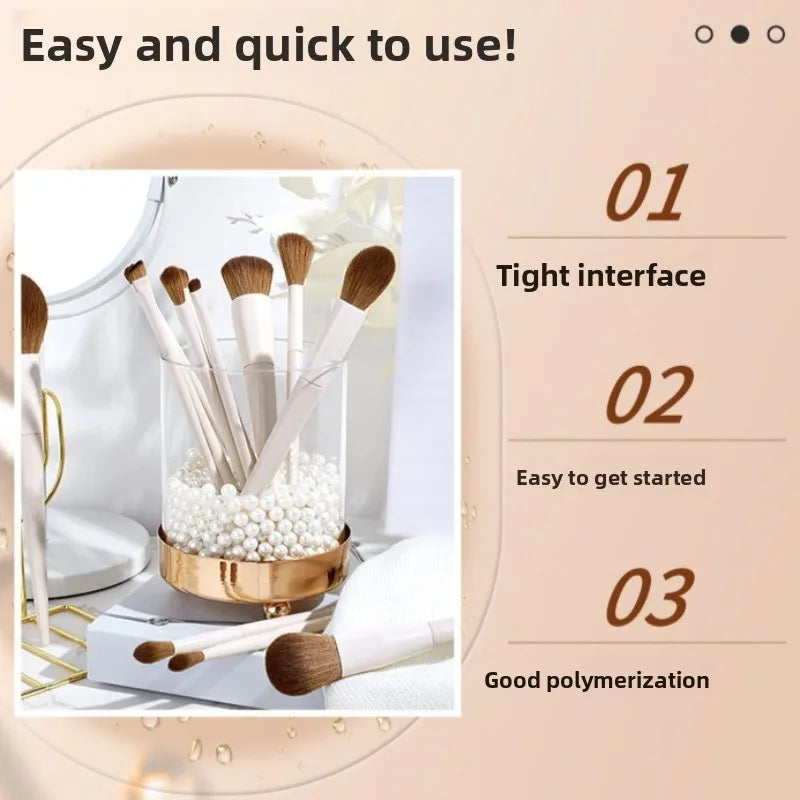 14Pcs Makeup Brush Set White Wooden Handle Synthetic Foundation Brush Powder Contour Eyeshadow Liner Blending Highlight