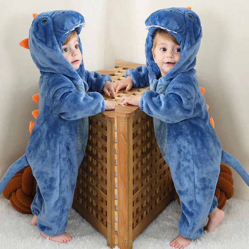 Baby Kigurumi Penguin Lion Cat Animal Cosplay Costume Winter Plush Jumpsuit for Toddler Boys 1 to 2 3 4 Years Baby Girl Outfits