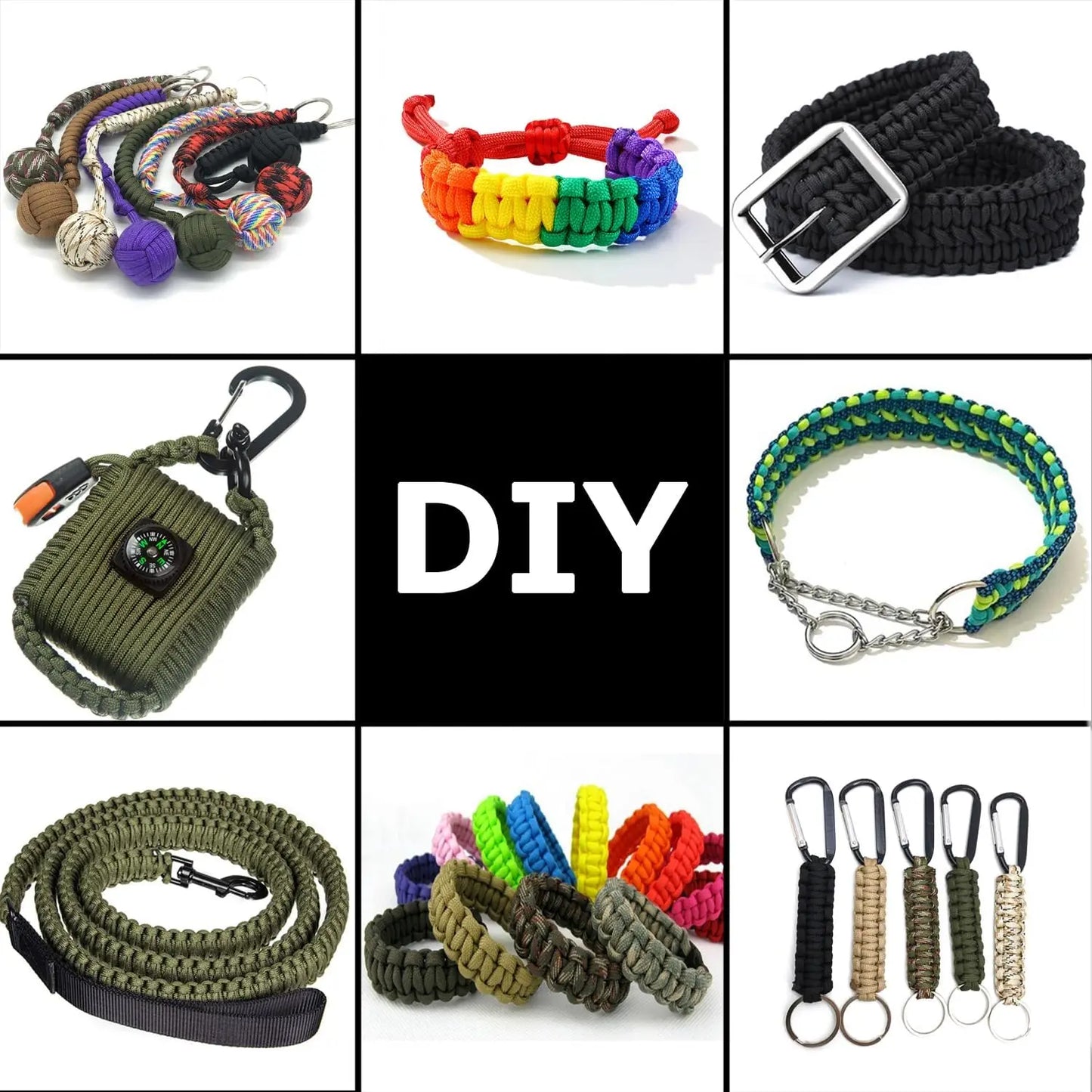 9 Core 650lb Paracord 30/50100m Dia.4mm Military Standard Parachute Rope Tent Accessories For Survival Bracelet DIY Making