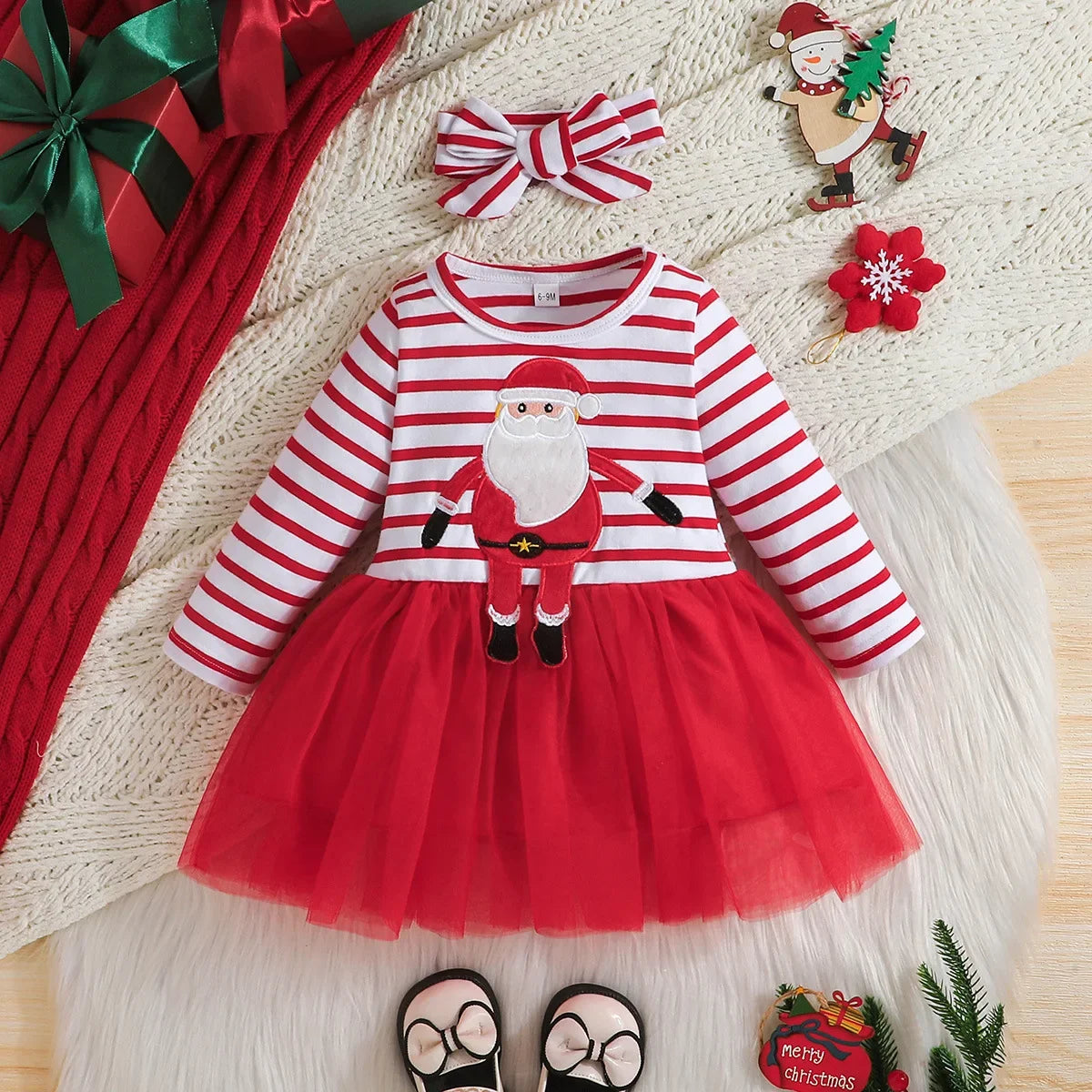 Baby Dress For New Year Green Tree Print Xmas Christmas Dress For Newborns Toddler My First New Year Girls Costumes