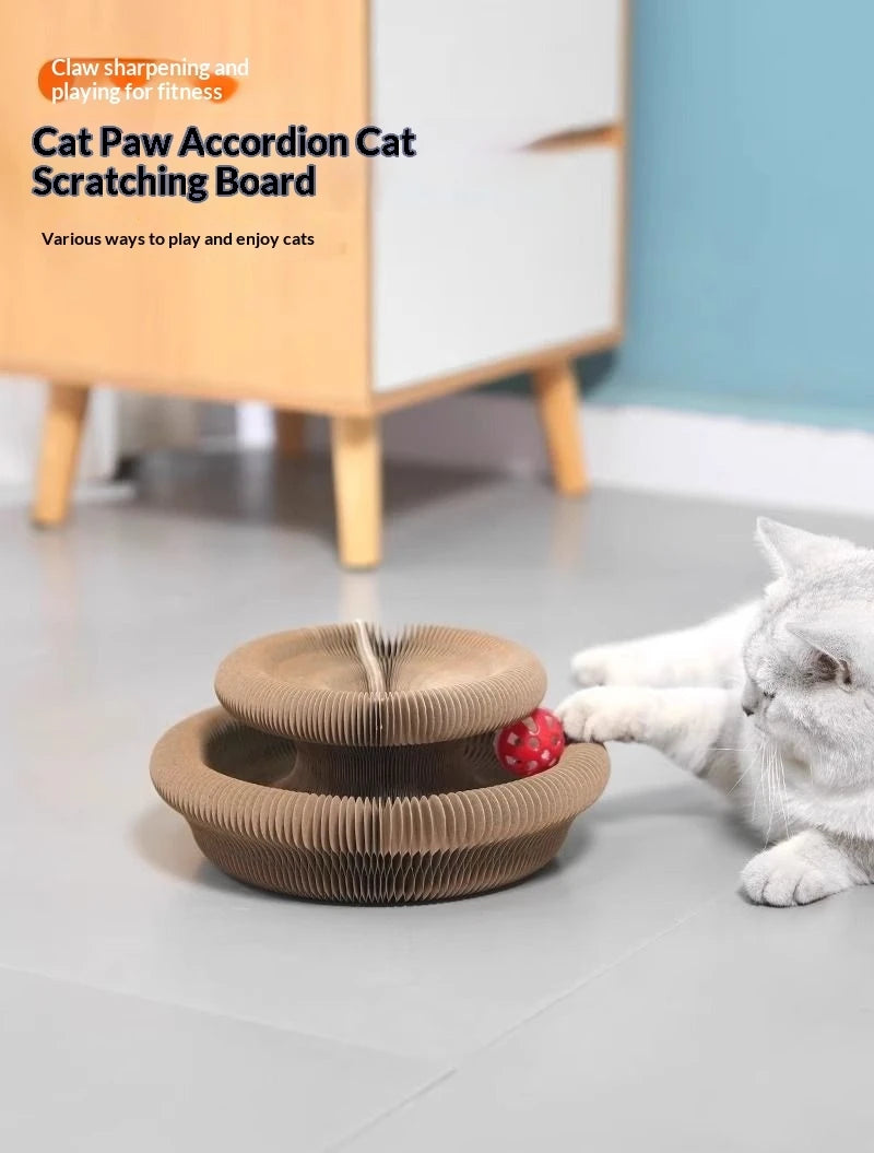 Magic Accordion Cat Scratching Board Nest,wear-resistant And Lint-free,cat Toy For Self-entertainment And Nail Scratching