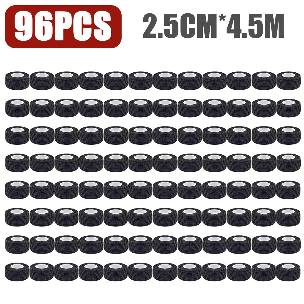 96/48/24/12/6/2pcs BlackTattoo Grip Tape Wrap Elastic Bandage Wrap 5cm/2.5cm for Tattoo Grip Tube Tattoo Pen Machine Supply