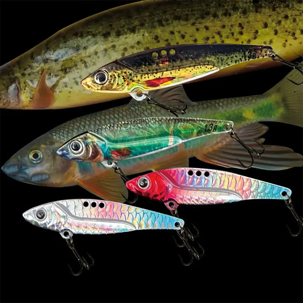 Spinner Spoon Metal Jig Bait 7.5g 10g 16g 20g VIB Sinking Blade Spinning Treble Hook Spinnerbait Pesca Tackle Sea Fishing Lure