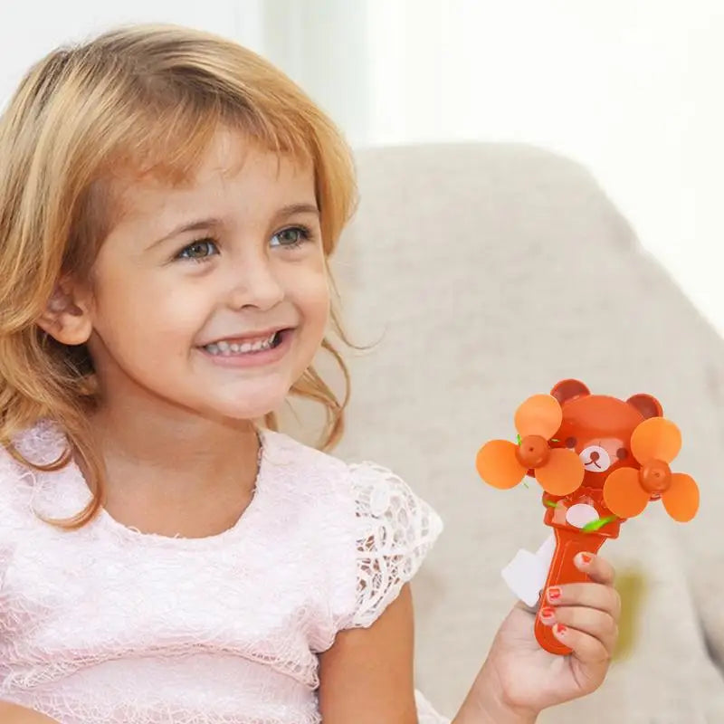 Manual Press Cooling Fans Cartoon Double Fan Leaf Handheld Mini Cooling Fan For Children Cute Summer Kids Fans Party Favors For
