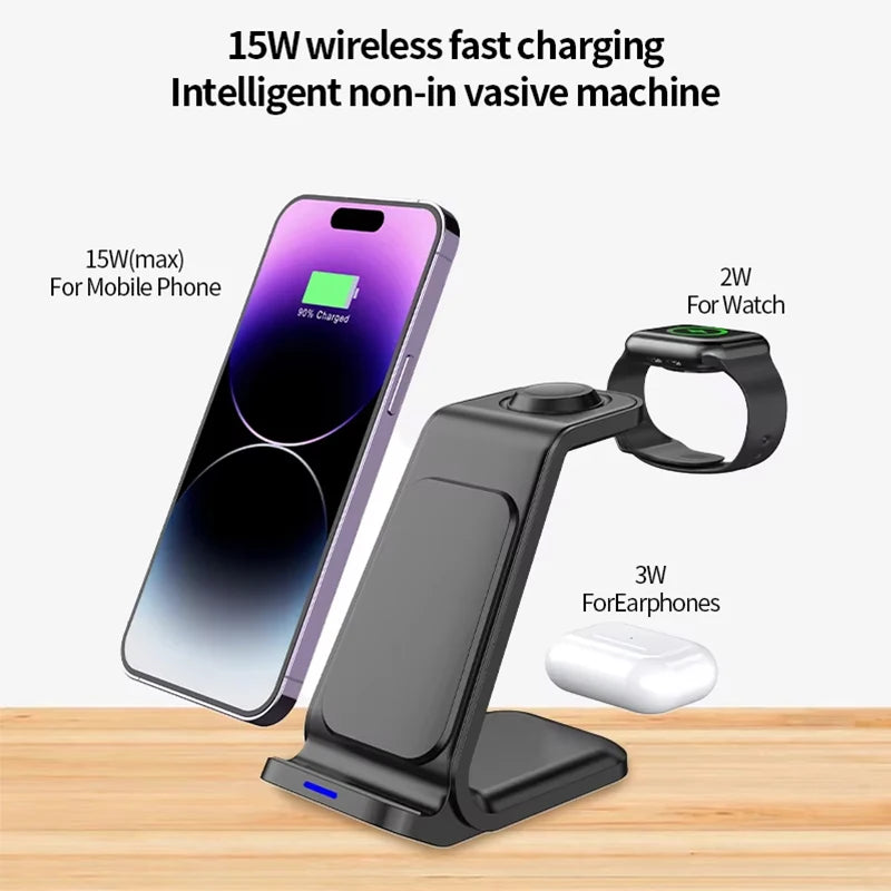 Multifunction Universal 3in1 Wireless Charger Magnetic Wireless Charger Stand Portable Station for iPhone Series for Airpods
