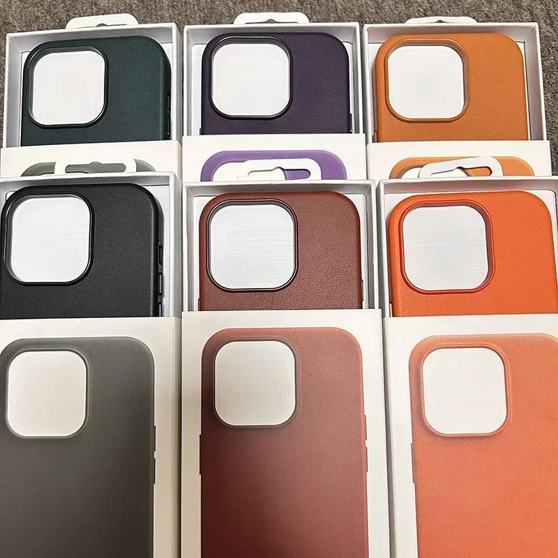 Official Quality Leather for Magsafe Case for IPhone 17 Pro Max 16 15 14 13 Pro Max Air Original Magnetic Charging Case