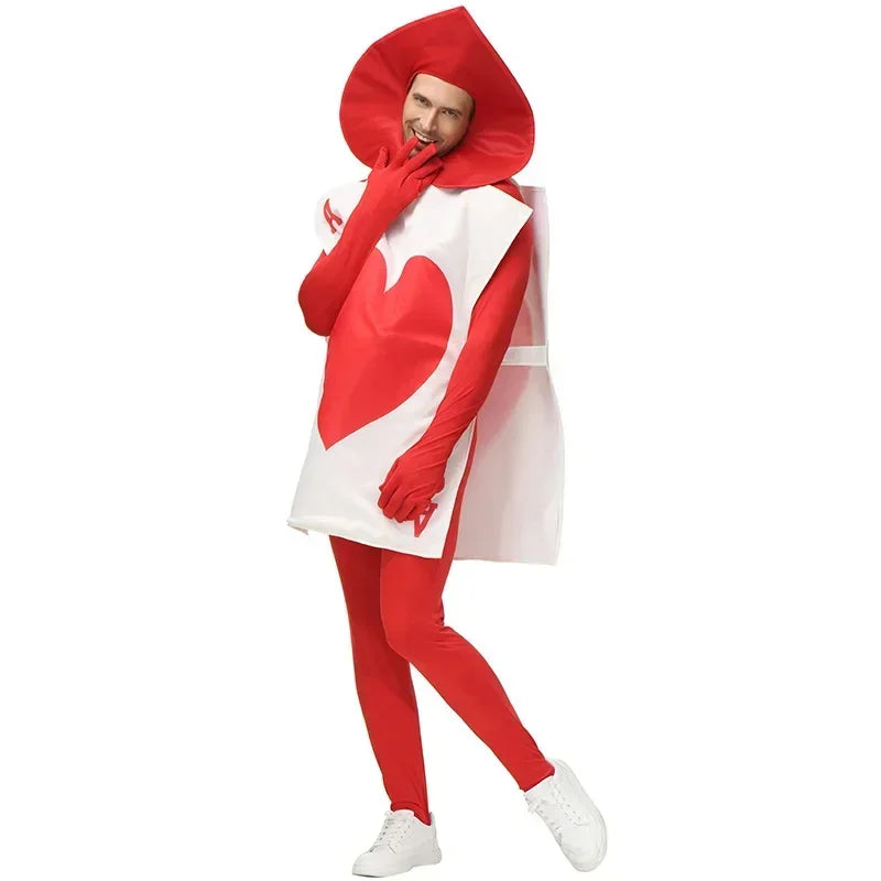 Halloween Playing Cards Heart Costume Adult Children Alice in Wonderland Stage Performance Costume Suit