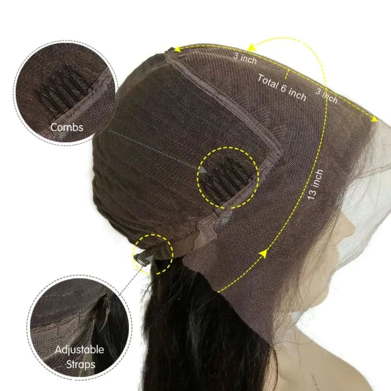 Hesperis Human Man Hair Water Wave Wigs Long Brown Wave Lace Front Wigs For Male Glueless Middle Part Man Brown Lace Wigs