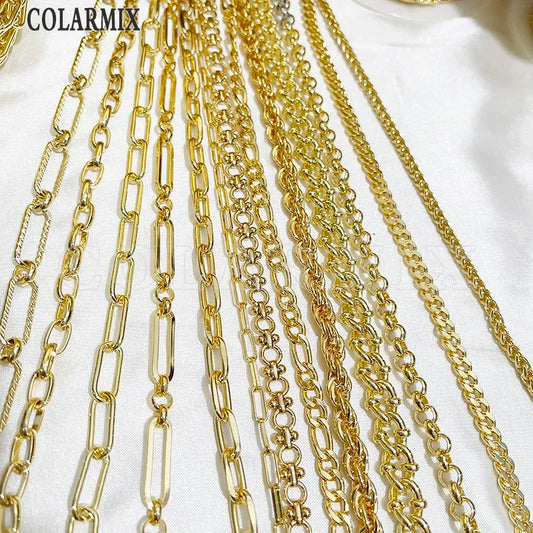 5Meters Hotsell Chunky Chains gold Metallic Fashion Jewelry gift Hip pop Necklace Fashion Jewelry