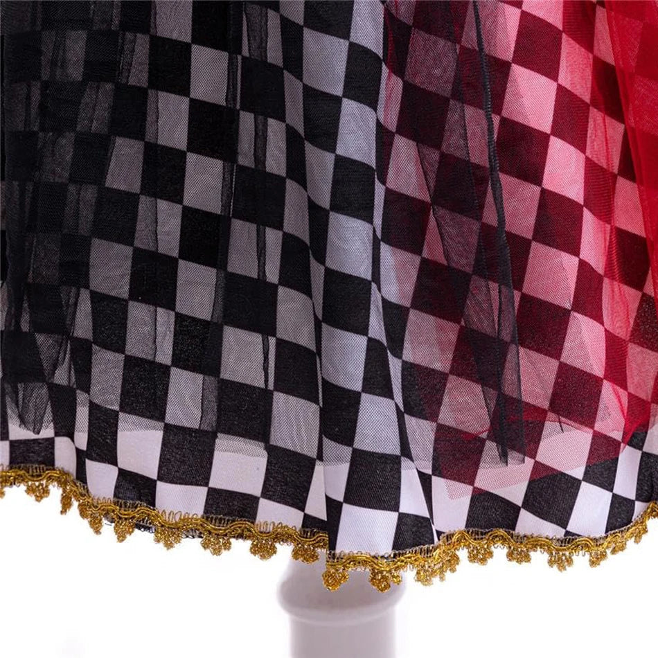 Halloween Red Queen Costume For Girl Alice Movie Cosplay Dress Girls Witch Dress Masquerade Orgy Party Clothes