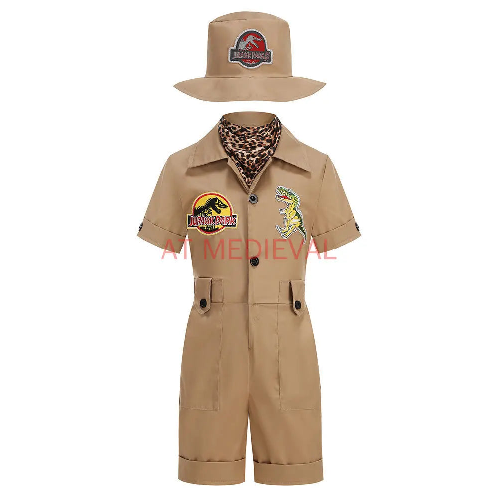 Halloween  African Wildlife Explorer Jumpsuit Dinosaur Animal Manager Jurassic Park Safari Performance Costume Safari Guide