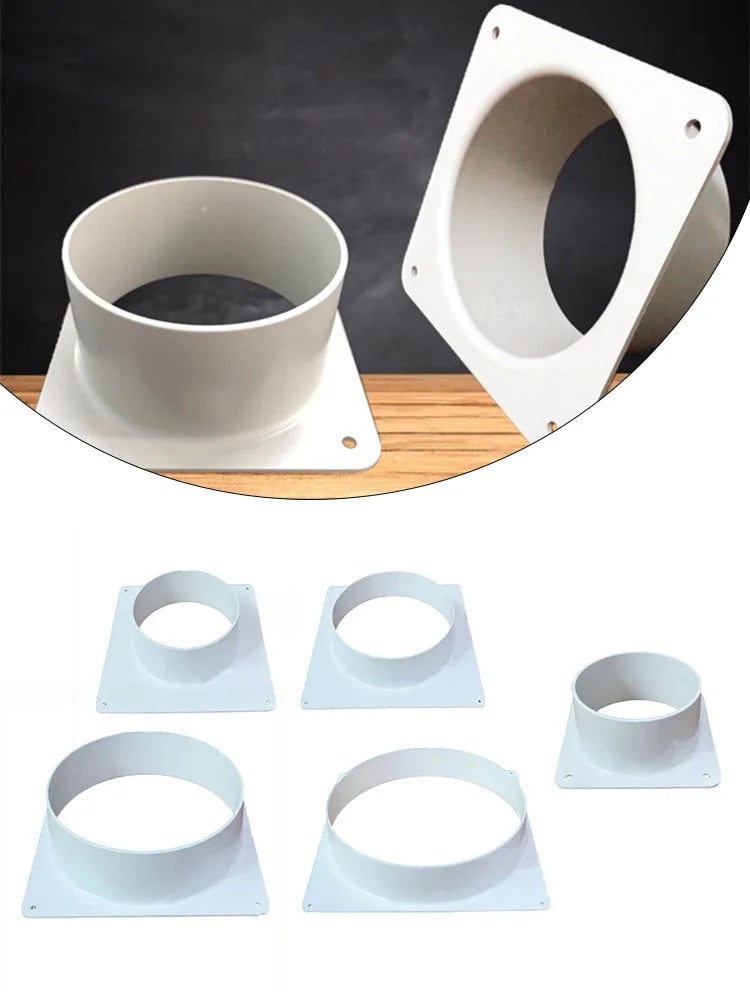 1pc Exhaust Pipe Straight Pipe 100-300MM ABS Air Duct Connectors Flange Ventilation Ducting Replaceable Accessories White