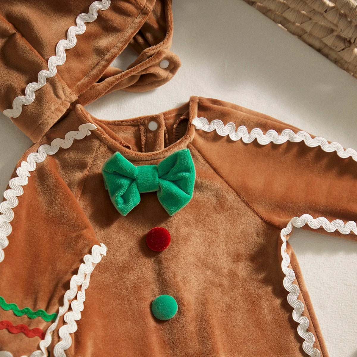 ma&baby 0-24M Christmas Baby Romper Newborn Infant Boy Girl Gingerbread Man Costumes + Hat Long Sleeve Jumpsuit Xmas Clothing