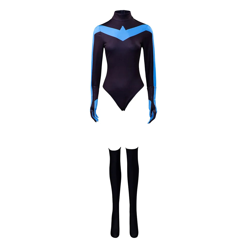 Halloween Female Wing Cosplay Costume Sexy Jumpsuit With Gloves Stockings Full Set Adult Superhero Suit