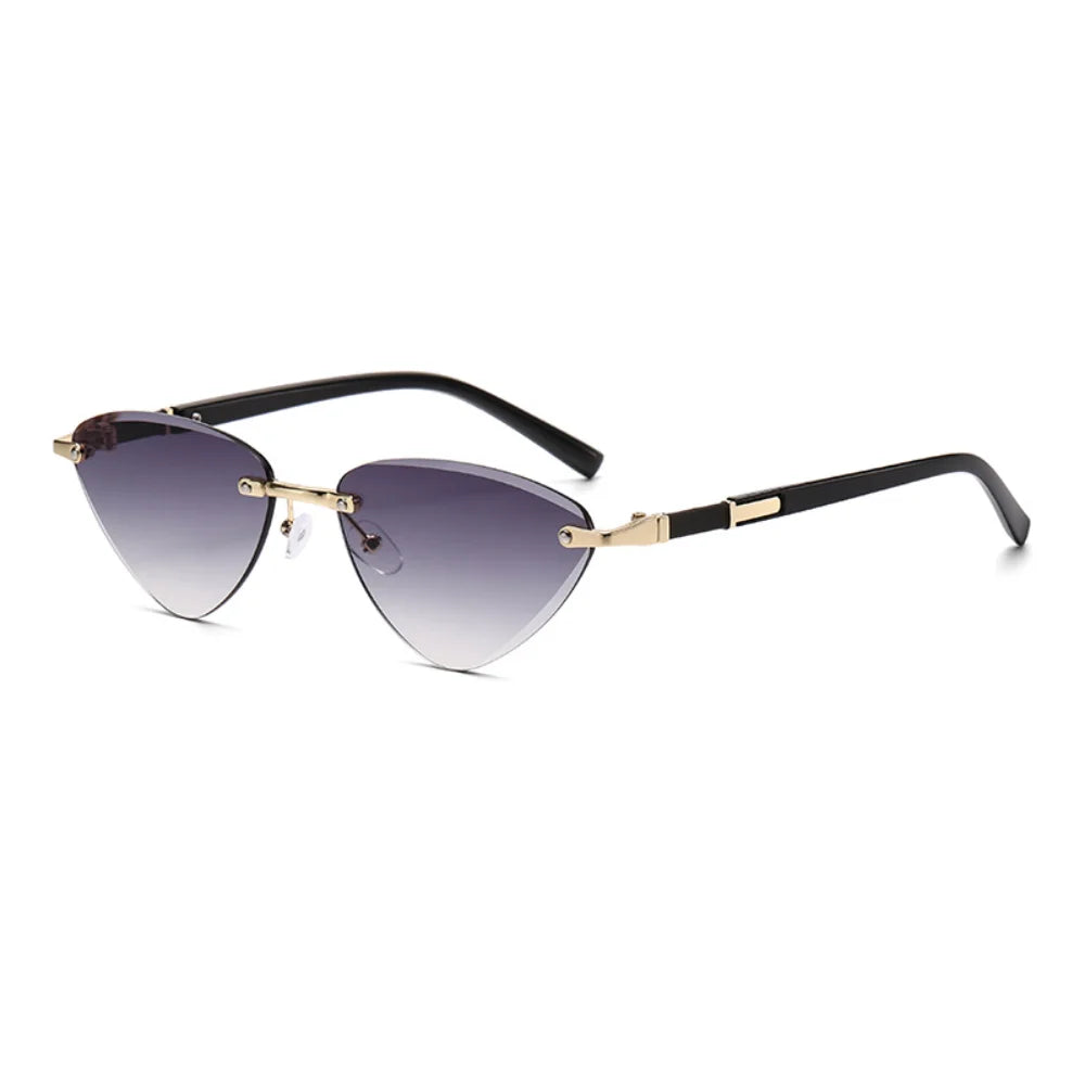 Trendy Rimless Small Rectangle Sunglasses Men Women Fashion Luxury Brand Square Frameless Sun Glasses Retro UV400 Shades Goggles
