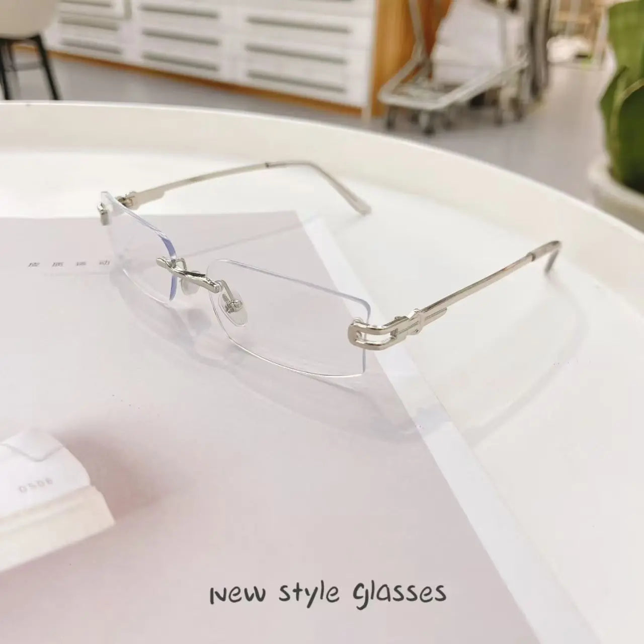 Rectangle Shape Rimless Sunglass Women Fashion Trendy UV Protection Sun Glasses for Man Korean Style Men Sunglasses