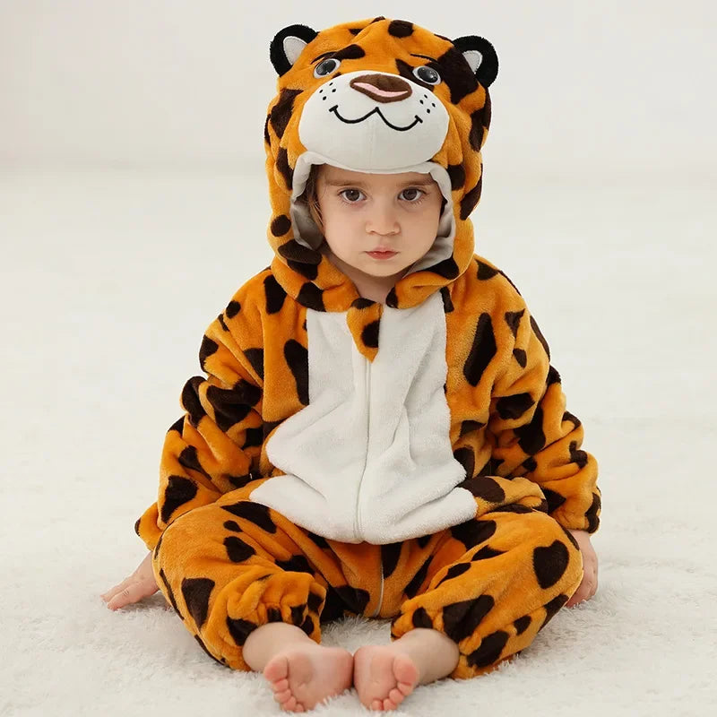 Newborn Baby Deer Animal Cartoon Romper Clothes Girls Pajamas Long Sleeve Hooded Onesies Infant Boys Costumes For Christmas