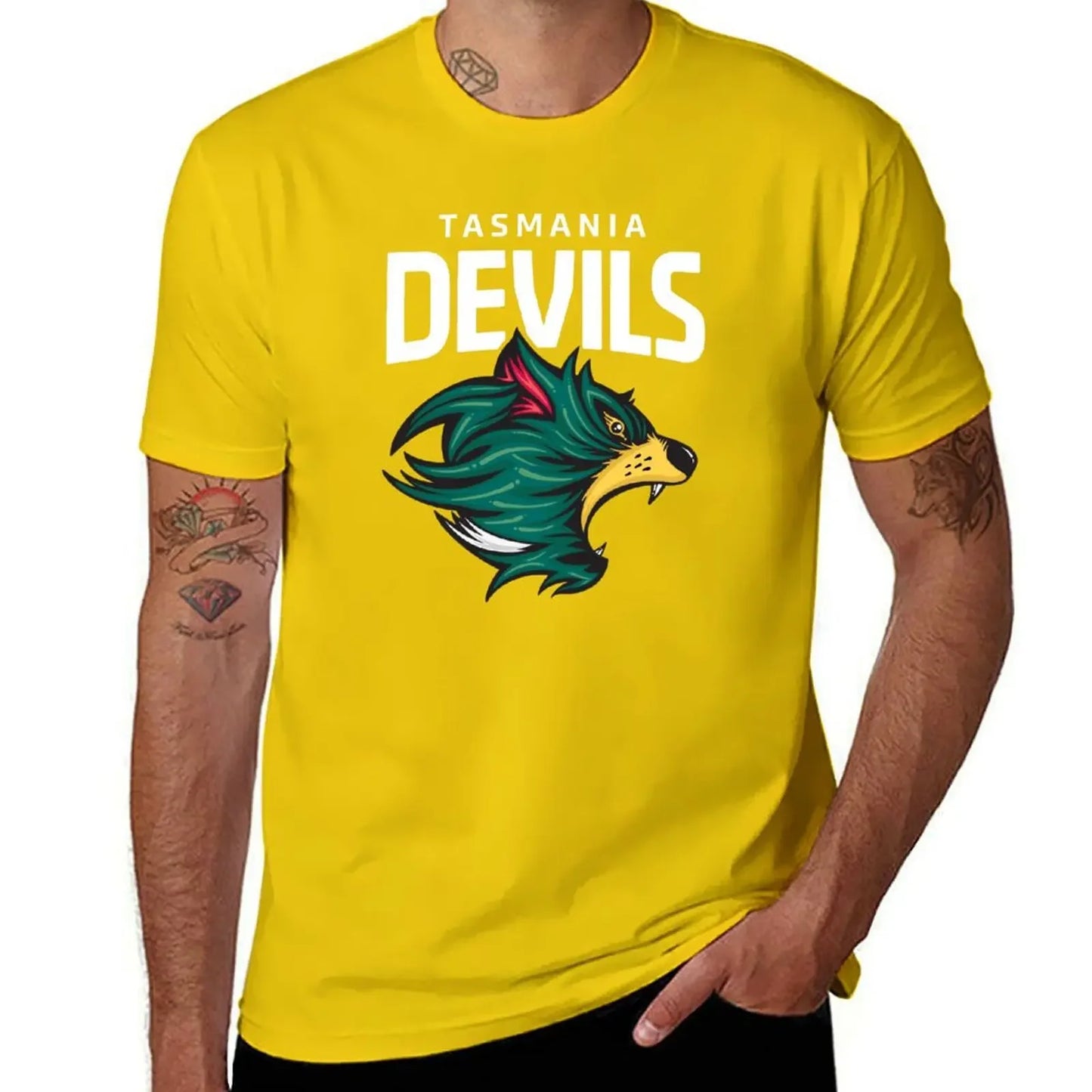 Tasmania Devils Football Club White Lettering T-Shirt summer clothes oversizeds shirts graphic tees cute tops men workout shirt