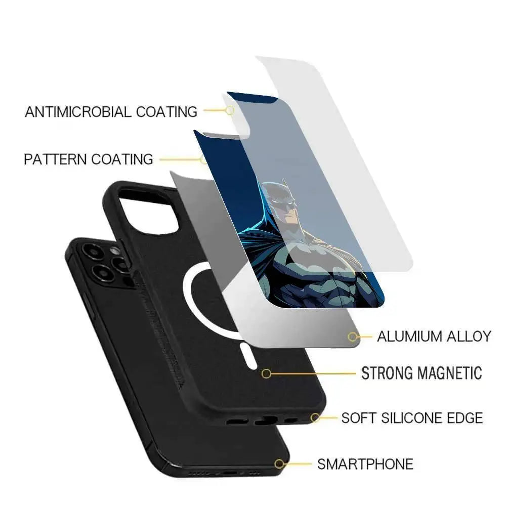 Cool-B-Batman-S Classic Armadura De For Magsafe Funda De Carga Inalámbrica Magnética Para For IPhone 11 12 13 14 15 16 17 Pro