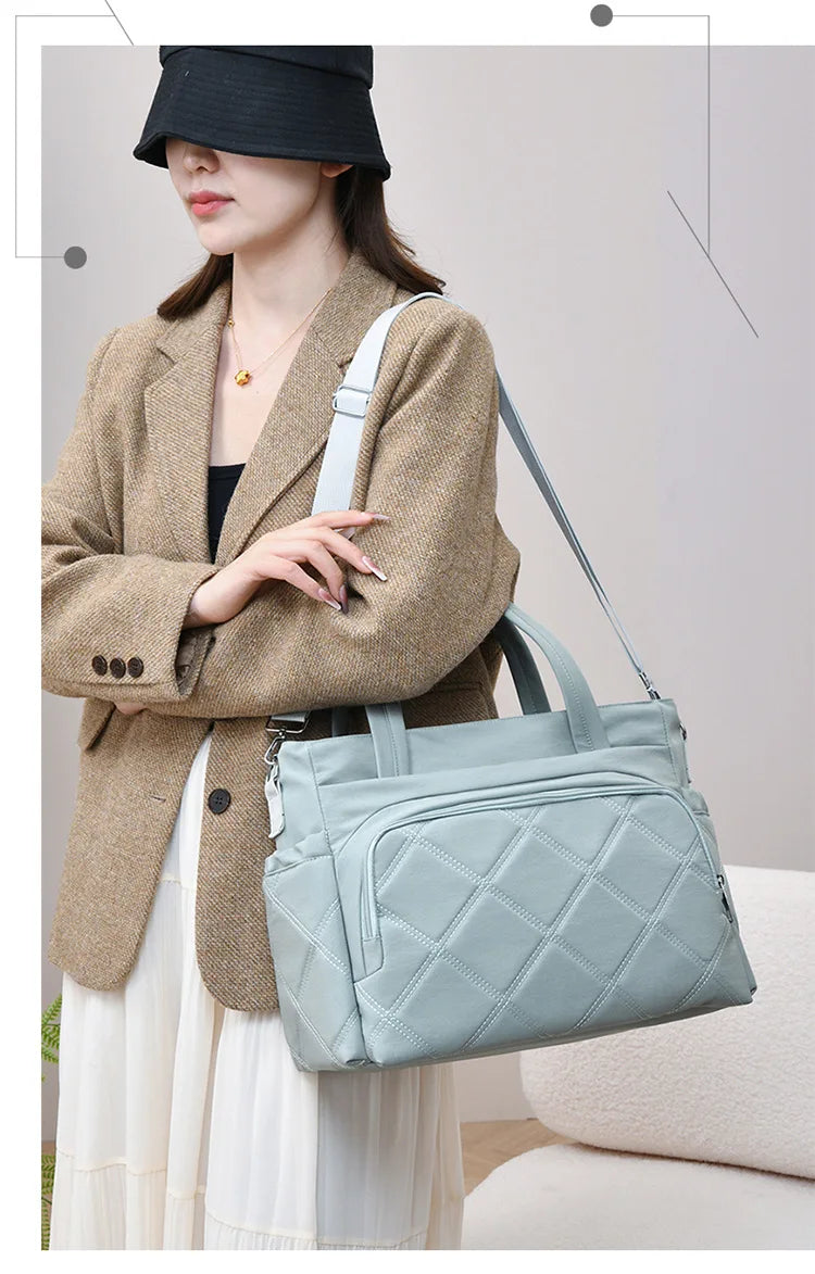 Personalized Name Simple Mommy Bag Large Capacity Solid Color Single Shoulder Crossbody Bag Baby Diaper Storage Bags