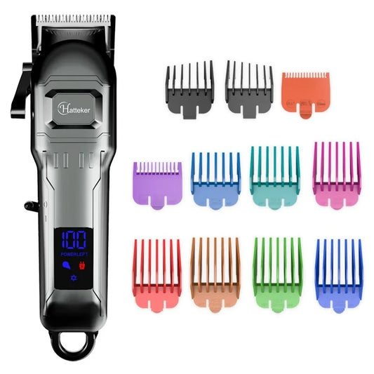 HATTEKER Professional Electric Hair Clipper for Man USB Cordless Hair Trimmer Barber Machine with Hairdressing Set
