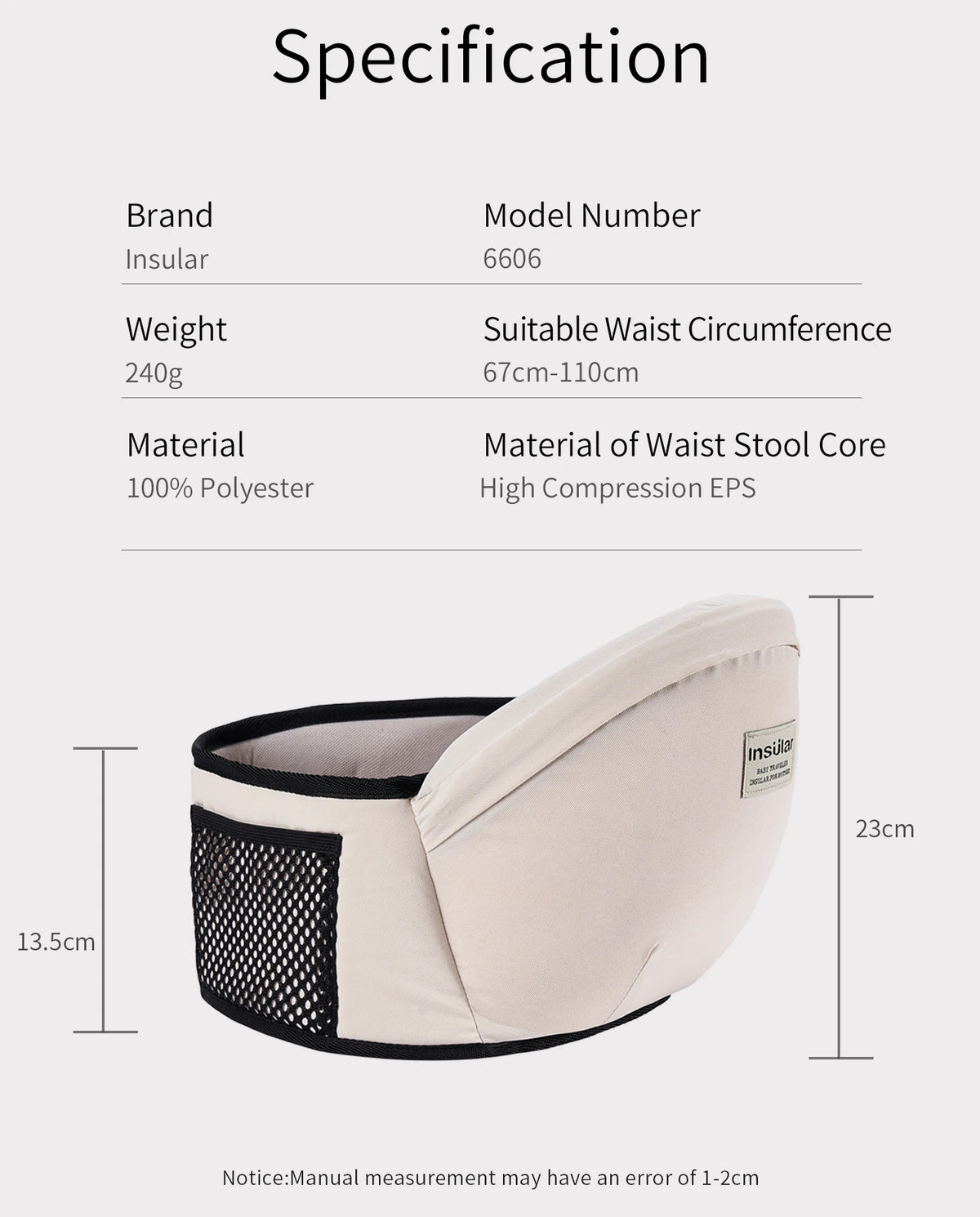 Adjustable Front Facing Baby Carrier Waist Stool with Hipseat Belt for Kids Infant Walkers Sling Hold Waist Belt Backpack