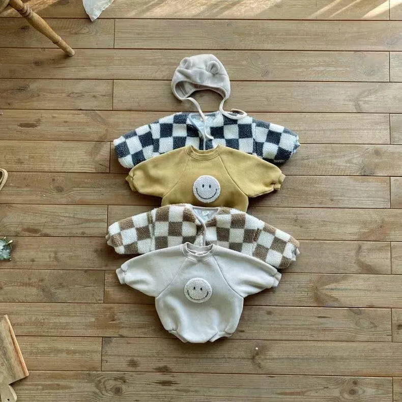 2024 Autumn Winter Plush Baby Coats Baby Thicken Lamb Plush Cotton Jacket For BoysGirls Outdoor Windproof Baby Winter Clothes