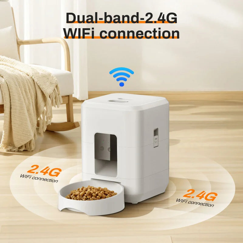 2L Wireless Automatic Pet Feeder Smart Cat and Dog Food Dispenser App Controlled Slow and Quantitative Feeding Cat Accessories