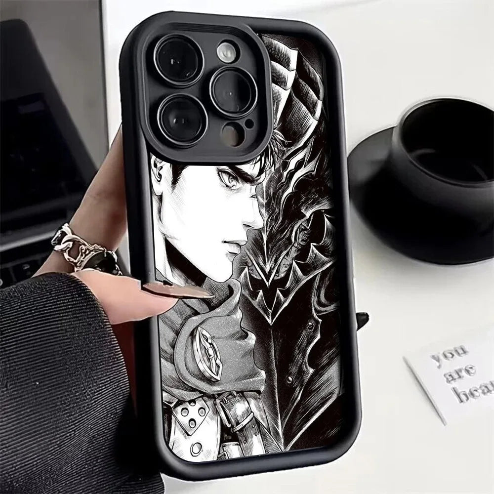 Berserk Guts Anime Phone Case for iPhone 17e 17 16e 16 15 14 13 12 11 Air Pro Max Mini XR XS X 7 8 6 6s Plus Soft TPU Back Cover