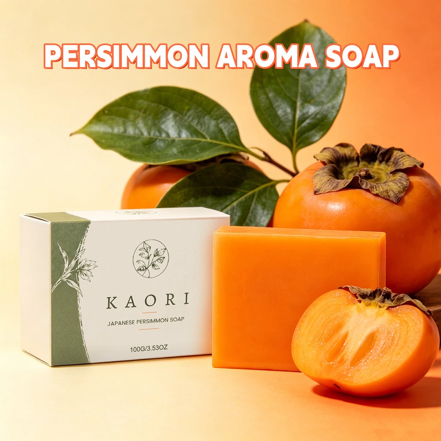 Persimmon Body Cleansing Soap For Body Odor Removal Long-Lasting Oil Control Fresh Natural Fruit Aroma Foaming Body Bath Soap