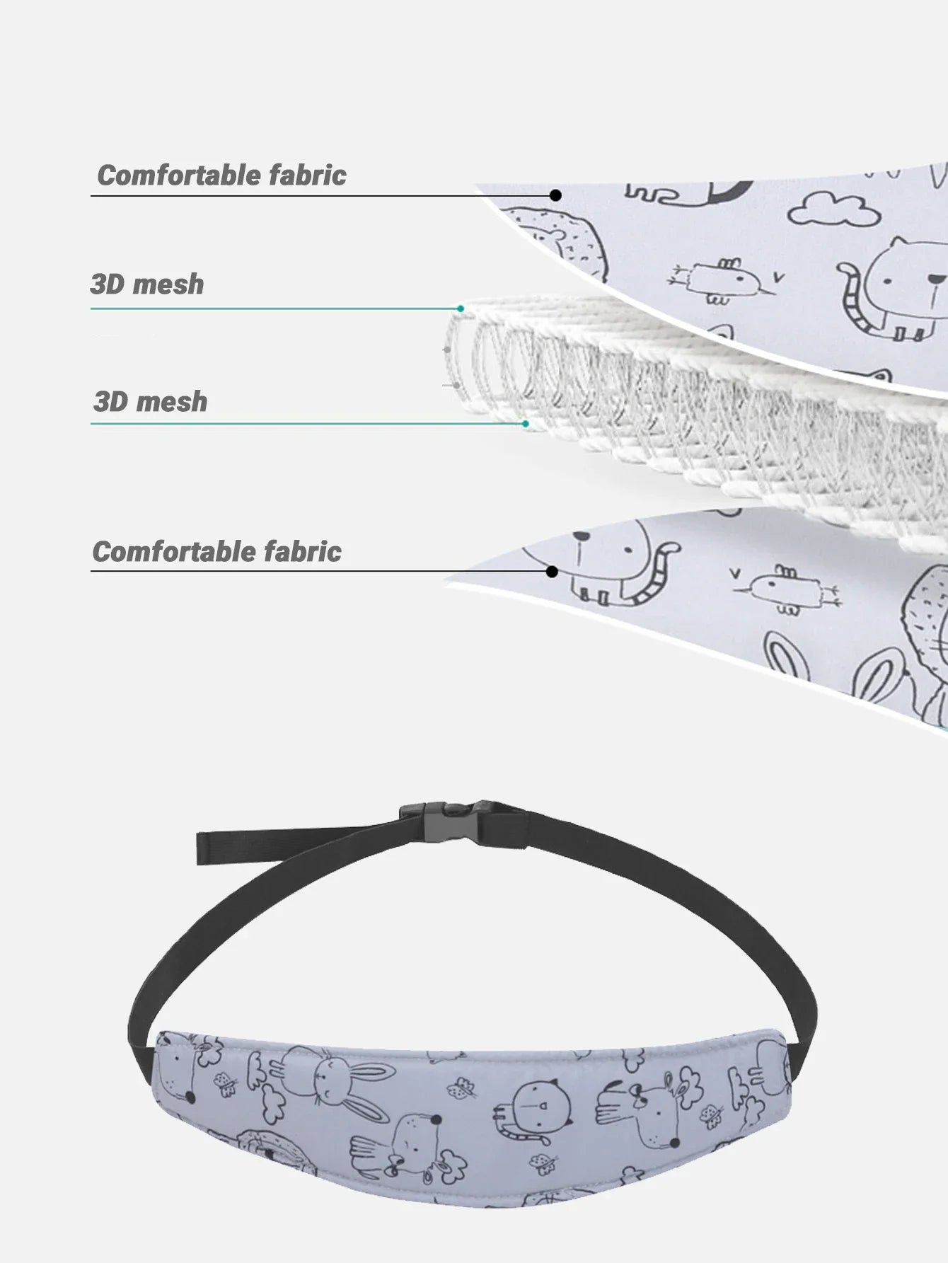 Adjustable Baby Car Seat Head Support Stroller Fastening Belt – Sleep Positioner Pillow for Playpen, Safety for Infant Boy Girl