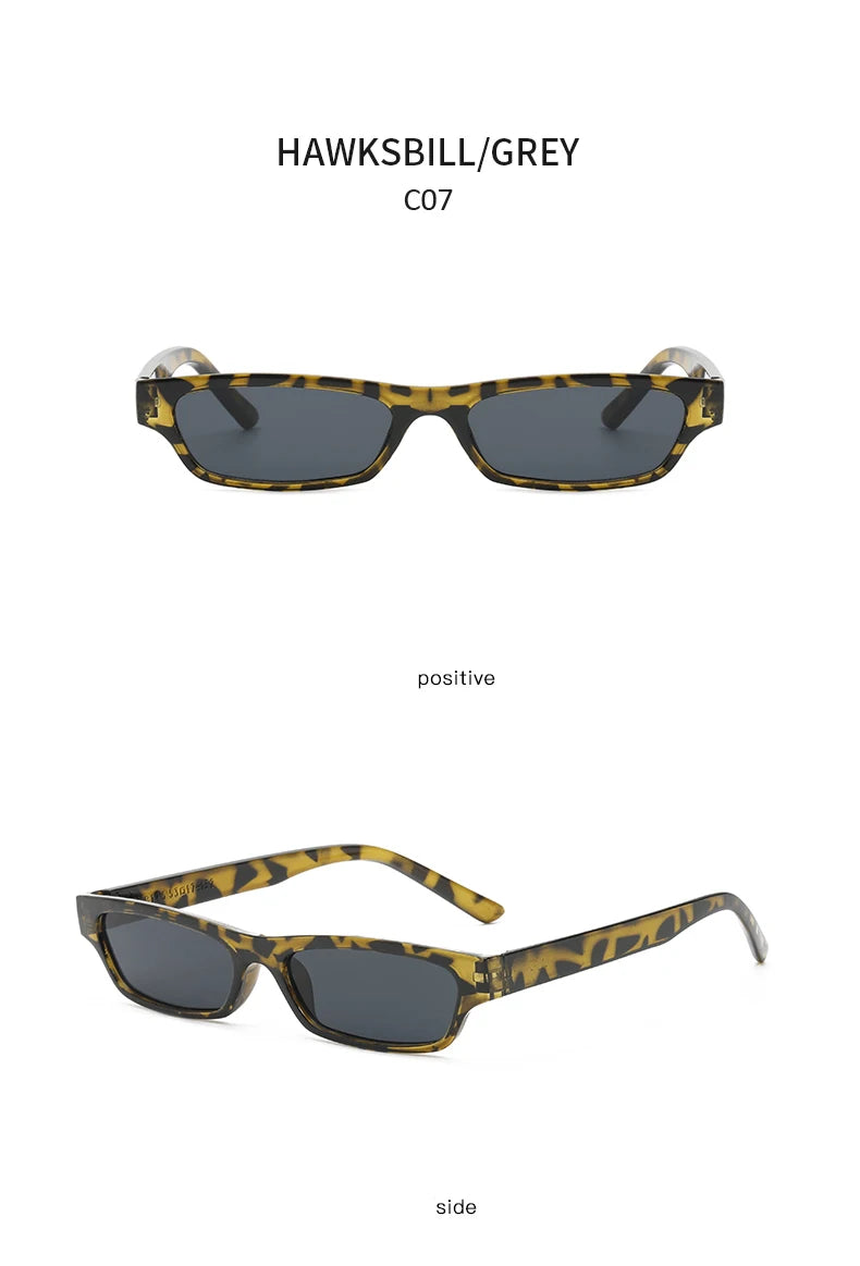 Small Narrow Rectangle Sunglasses Women Fashion Square Narrow Frame Vintage Brand Sun Glasses Men Shades Retro UV400 Oculos ﻿