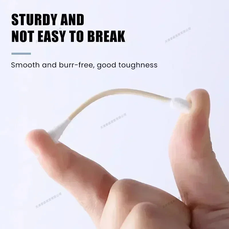 100Pcs/Pack Baby Cotton Swabs Wooden Stick Soft Tip Buds for Ear Nose Cleaning 1-20 Packs Infants Kids Hygiene Care Beauty Tools