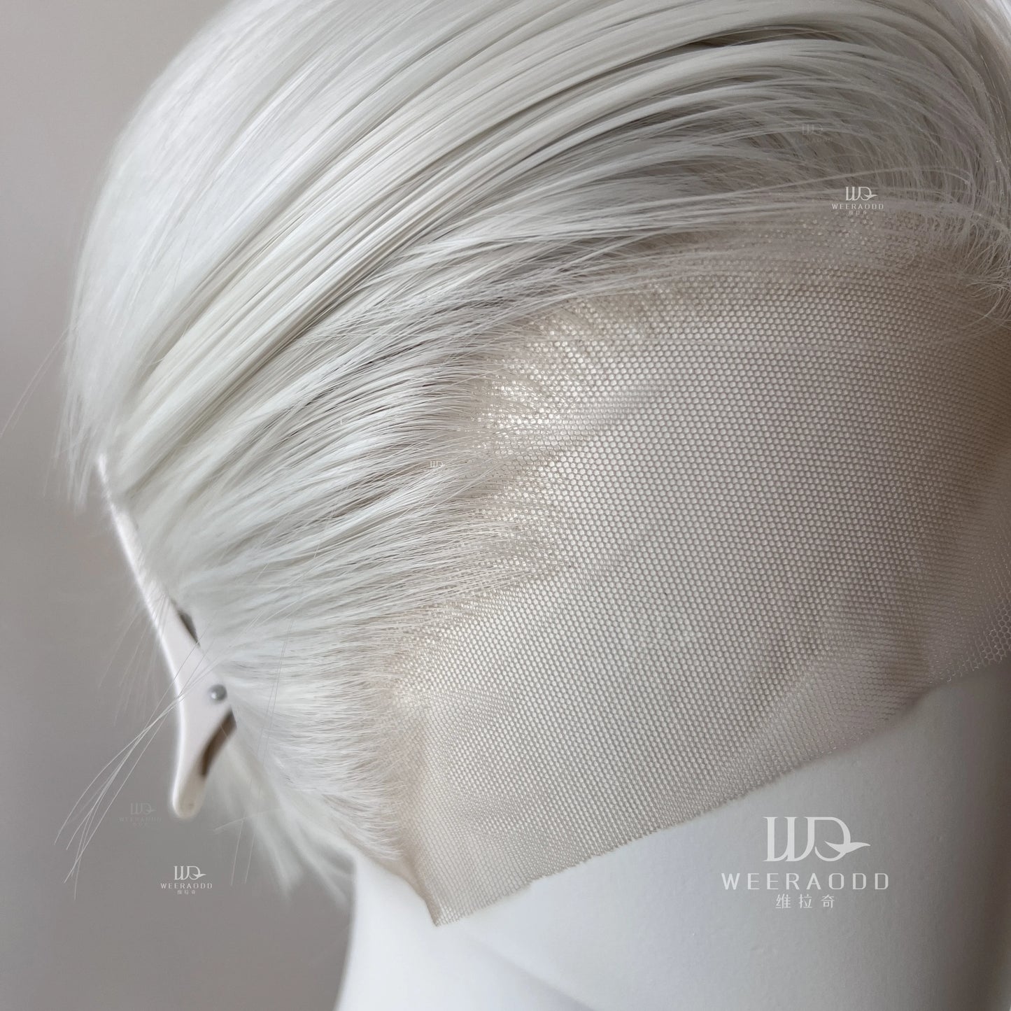 White Wig Short 8Inch 13*4 Lace Front Wig for Man Sliver Blonde Heat-resistant Fiber Hair Wig for Cosplay Synthetic Wigs