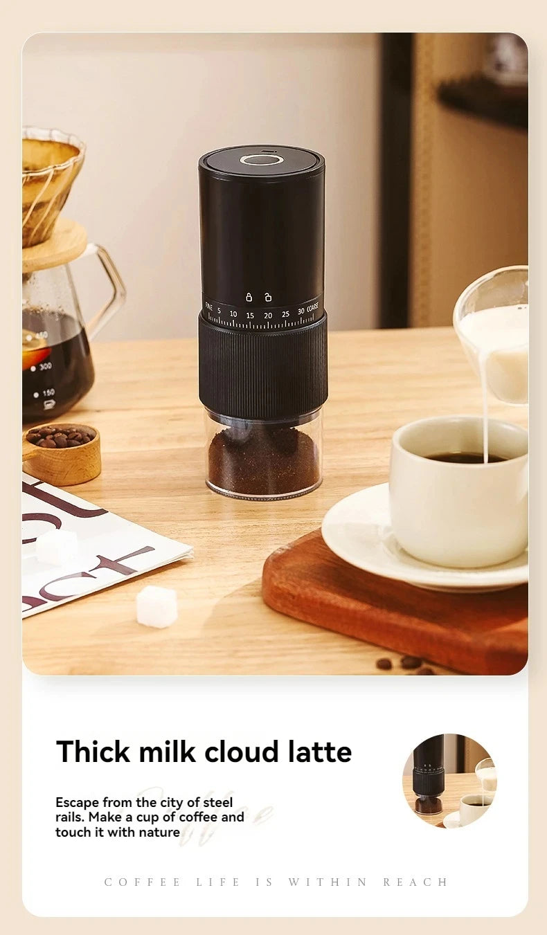 New Portable Electric\Manual Coffee Bean Grinder Household 30 Gears Externally Adjustable Coffee Machine Rechargeable Grinders