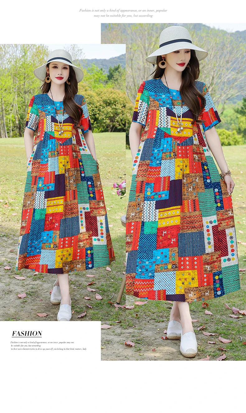 New Fashion Summer Dresses For Women 2025 Elegant Casual Short Sleeve Dress Soild Colour Women Clothing